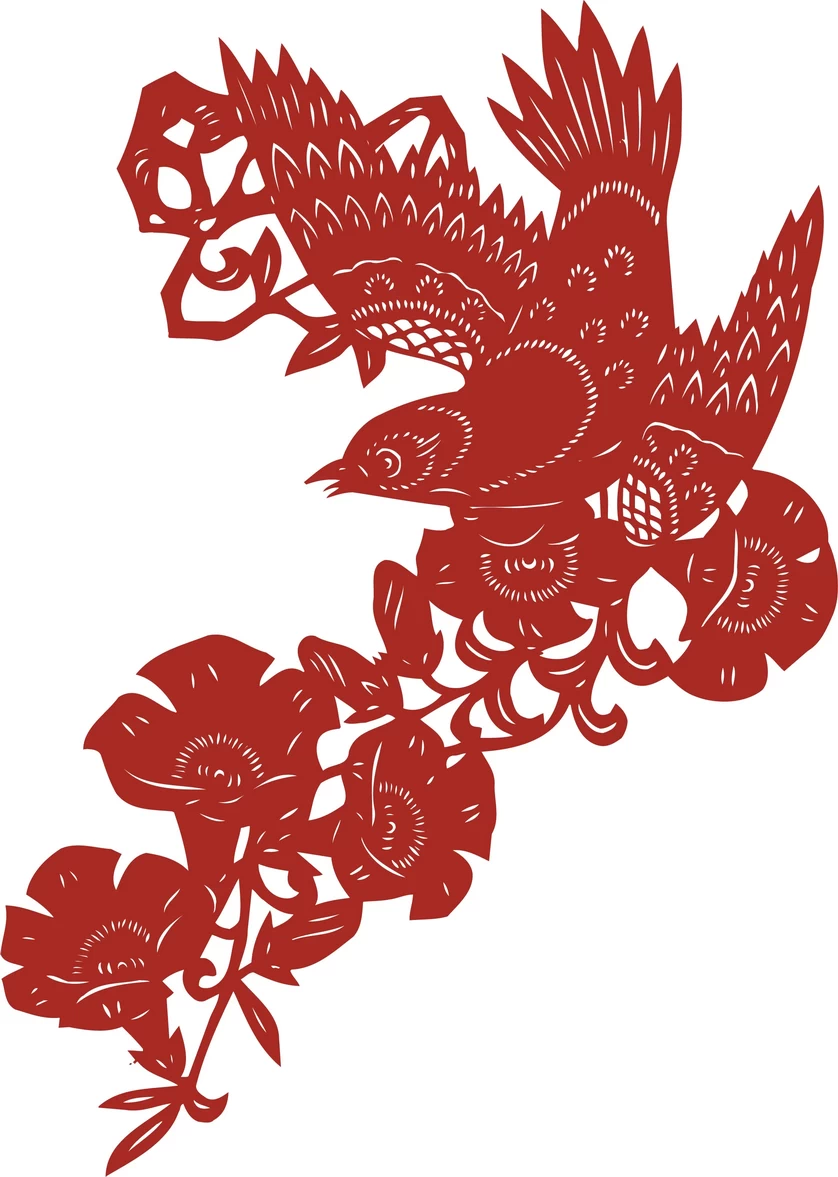 中国风中式传统喜庆民俗人物动物窗花剪纸插画边框AI矢量PNG素材【918】